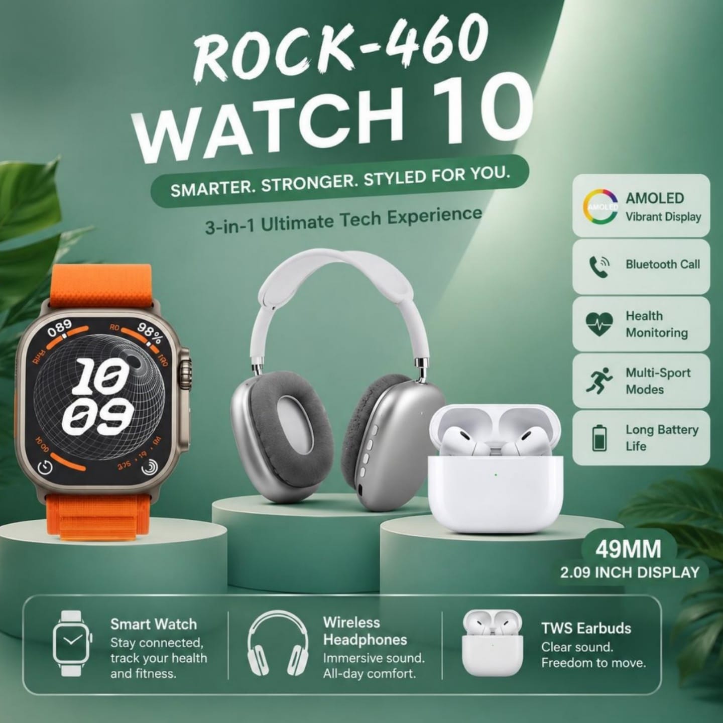 ROCK-460 WATCH 10 (3-in-1 Combo)